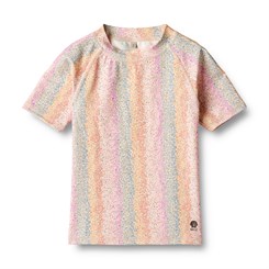 Wheat swim T-shirt Jackie SS - Rainbow flowers